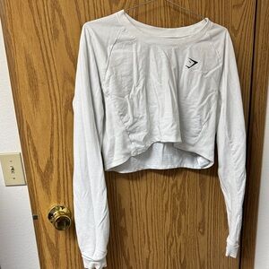 Gymshark White Long Sleeve Crop Top